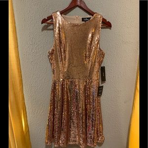 Lulus rose gold sequin dress